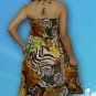 078 Boho Multi-color Animal Print Halter Smock Sundress Top Blouse