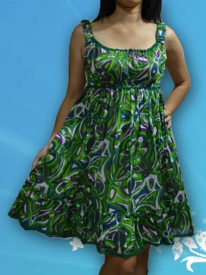 139 Boho Summer beach Scoop neck Floral print sundress Top Blouse