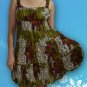 064 Boho Summer beach Scoop neck Floral print sundress Top Blouse