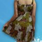 064 Boho Summer beach Scoop neck Floral print sundress Top Blouse