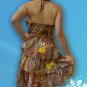 058 Boho Halter Ruffle bust Floral Sundress Top Blouse