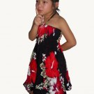 S005 Kids Boho Summer beach Halter Smock Floral Print Sundress Mini Dress