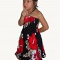 S005 Kids Boho Summer beach Halter Smock Floral Print Sundress Mini Dress