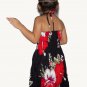 S005 Kids Boho Summer beach Halter Smock Floral Print Sundress Mini Dress