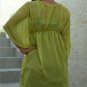 642 Light Green Chiffon Caftan Kaftan Kimono Tunic Cover-ups Top XL