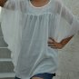 646 White Chiffon Round neckline Kaftan Caftan Kimono Tunic Top