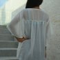 646 White Chiffon Round neckline Kaftan Caftan Kimono Tunic Top
