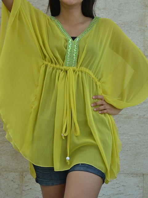 chiffon kaftan tops
