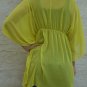 800 Yellow Chiffon Caftan Kaftan Kimono Tunic Cover-ups Top XL