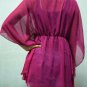 898 Dark pink Chiffon Caftan Kaftan Kimono Tunic Cover-ups Top XL