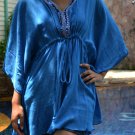3013 Blue Caftan Kaftan Kimono Tunic Cover-ups Top XL