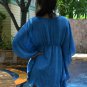 3013 Blue Caftan Kaftan Kimono Tunic Cover-ups Top XL