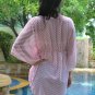 3010 Red Stripe Print Chiffon Caftan Kaftan Kimono Tunic Cover-ups Top XL