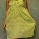 7006 Boho Light Green Halter Buckle Summer Beach Sundress Top