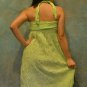 7006 Boho Light Green Halter Buckle Summer Beach Sundress Top