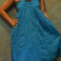 7007 Boho Blue Halter Buckle Summer Beach Sundress Top
