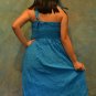 7007 Boho Blue Halter Buckle Summer Beach Sundress Top