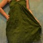 7008 Boho Dark Green Halter Buckle Summer Beach Sundress Top