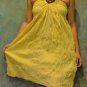 7009 Boho Yellow Halter Buckle Summer Beach Sundress Top