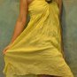 7009 Boho Yellow Halter Buckle Summer Beach Sundress Top