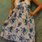 7010 Boho Blue Floral Print Halter Buckle Summer Beach Sundress Top