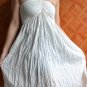 7013 Boho White Halter Summer Beach Sundress Top