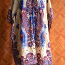 1096 Vintage Kaftan Caftan Tunic Kimono V-Neck Top Blouse Dress M L XL