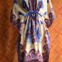 1096 Vintage Kaftan Caftan Tunic Kimono V-Neck Top Blouse Dress M L XL