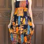 TD001 Boho Tie dye Crinkle Multi-color Floral Print Smock Sun dress XS S M L