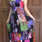 TD002 Boho Tie dye Crinkle Multi-color Floral Print Smock Sun dress XS S M L