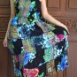 TD007 Boho Tie dye Crinkle Multi-color Floral Print Smock Sun dress XS S M L