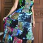 TD007 Boho Tie dye Crinkle Multi-color Floral Print Smock Sun dress XS S M L