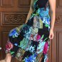 TD007 Boho Tie dye Crinkle Multi-color Floral Print Smock Sun dress XS S M L