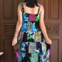 TD007 Boho Tie dye Crinkle Multi-color Floral Print Smock Sun dress XS S M L