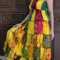 TD009 Boho Tie dye Crinkle Multi-color Floral Print Smock Sun dress XS S M L