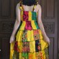 TD009 Boho Tie dye Crinkle Multi-color Floral Print Smock Sun dress XS S M L