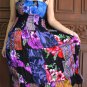 TD013 Boho Tie dye Crinkle Multi-color Floral Print Smock Sun dress XS S M L