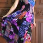 TD013 Boho Tie dye Crinkle Multi-color Floral Print Smock Sun dress XS S M L