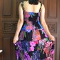 TD013 Boho Tie dye Crinkle Multi-color Floral Print Smock Sun dress XS S M L