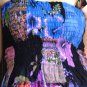TD013 Boho Tie dye Crinkle Multi-color Floral Print Smock Sun dress XS S M L