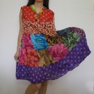 PW02 Multi-colors Patchwork Dress Top Tunic S M L