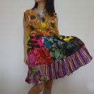 PW04 Multi-colors Patchwork Dress Top Tunic S M L PW04 Multi-colors Patchwork Dress Top Tunic S M L