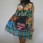 PW05 Multi-colors Patchwork Dress Top Tunic S M L