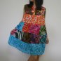 PW06 Multi-colors Patchwork Dress Top Tunic S M L