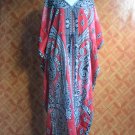 5027 Vintage Long Kaftan Caftan Tunic Kimono V-Neck Top Blouse Dress M L XL