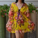 304 Boho Floral Caftan Kaftan Kimono Tunic Cover-ups Dress Top Blouse