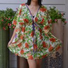 312 Boho Floral Caftan Kaftan Kimono Tunic Cover-ups Dress Top Blouse