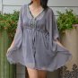 3027 Grey Chiffon Caftan Kaftan Kimono Tunic Cover-ups Top XL