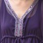 3028 Dark Purple Chiffon Caftan Kaftan Kimono Tunic Cover-ups Top XL