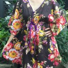 NOK01 Boho Floral Caftan Kaftan Kimono Tunic Cover-ups Dress Top Blouse
